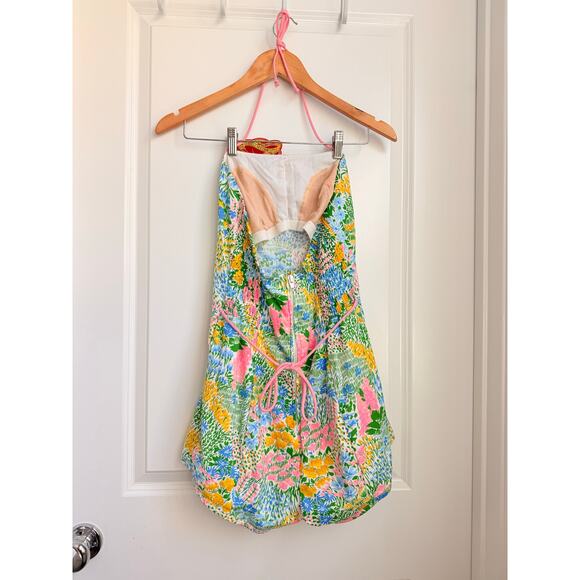 Vintage RARE 1950s JCPenny Flower Print Pinup Swimsuit Playsuit Summer Beach Med - Picture 4 of 7